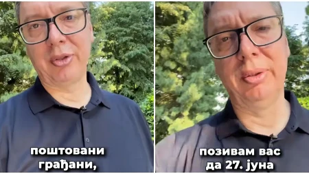 Vučić pozvao na skup 27. juna, objavio video poruku: "Želim da čujem građane, da zajedno gradimo budućnost Srbije" (VIDEO)
