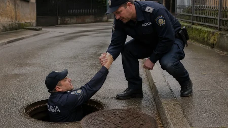 Vic dana: Idu dva policajca ulicom i jedan upadne u šaht...