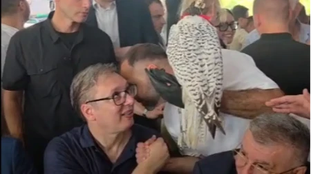 Klub Kraljevih Sokolara iznenadio predsednika Vučića: U oplanićima i ženka artičkog sokola (VIDEO)