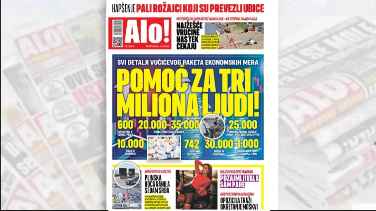 Pomoć za tri miliona ljudi! Svi detalji Vučićevog paketa ekonomskih mera