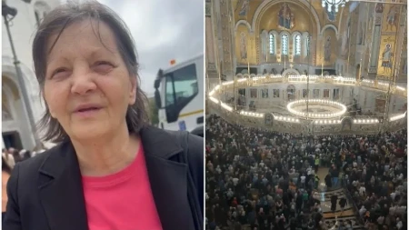Žena u suzama ispred Hrama: "Pomolila sam se za ceo narod, za svako dete pa i moje"