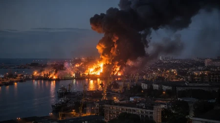 Rusi razneli teretne brodove u Odesi: Luka Južni pretvorena u buktinju!