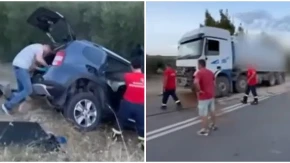 Jezive scene sa mesta nesreće na Halkidikiju: Stradali otac majka i beba, devojčica (7) u bolnici