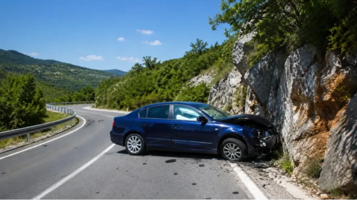Automobil udario u stenu na putu Podgorica-Nikšić, nema povređenih