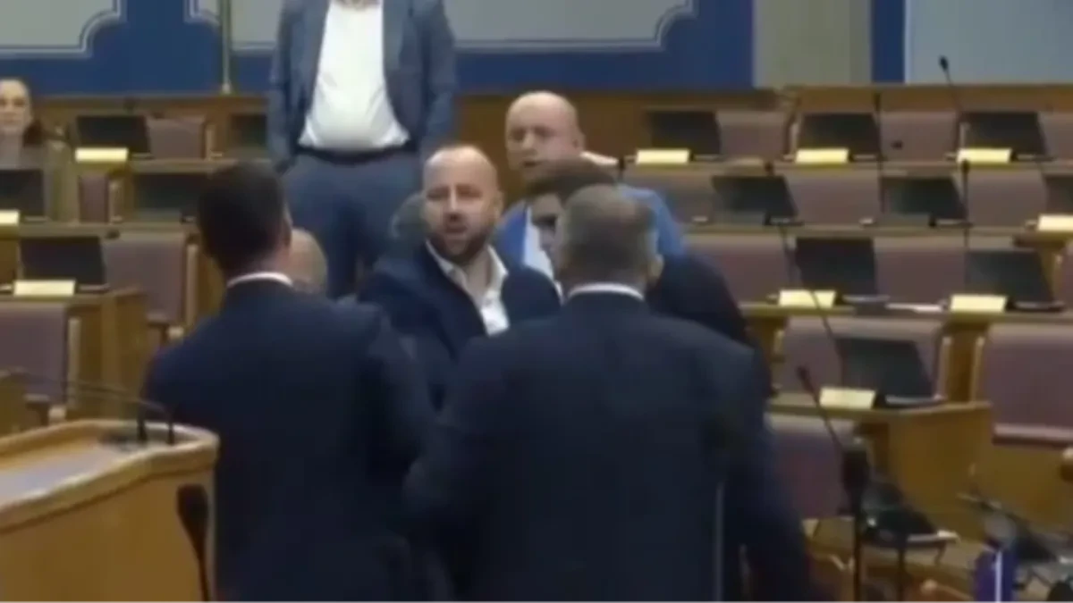 Haos u Skupštini Crne Gore! Ministar policije nasrnuo na Milana Kneževića, drama pred kamerama (VIDEO)