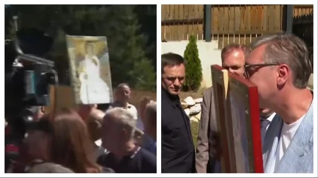 Vučiću prišao čovek sa posebnim poklonom! Predsednik se srdačno zahvalio, pa poljubio „Belog anđela“
