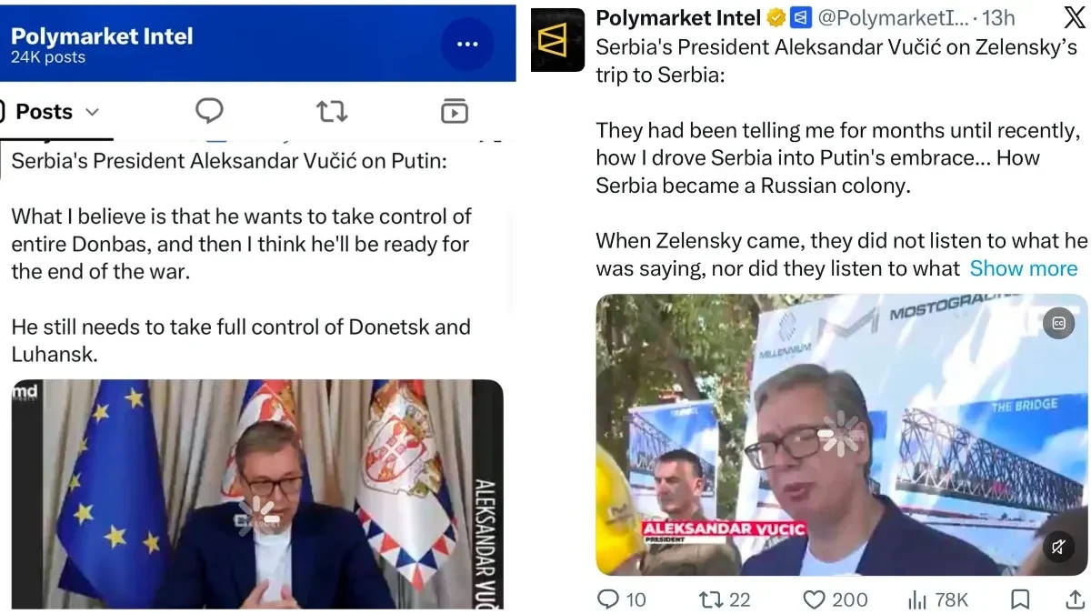 Polymarket ceo dan citira predsednika Srbije! Odjekuju Vučićeve državničke reči!