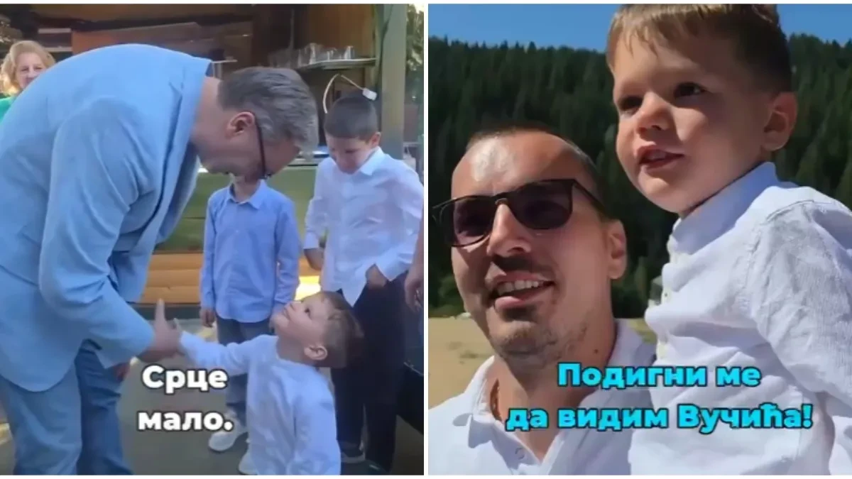 "Tata, sad će da mi dođe Vučić!" Mališan jedva čekao da vidi predsednika: "Srce malo" (VIDEO)