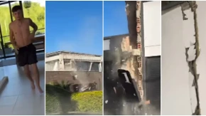 Sekunde ih delile od najgoreg! Jeziv snimak iz Kolumbije, preplašeni gledaju kako im zemljotres ruši kuće (VIDEO)