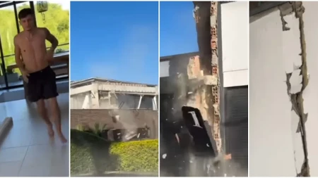 Sekunde ih delile od najgoreg! Jeziv snimak iz Kolumbije, preplašeni gledaju kako im zemljotres ruši kuće (VIDEO)