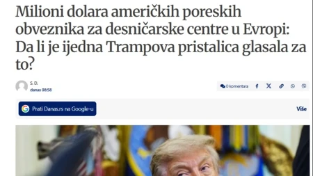 Blokaderski "Danas" udario na NVO i Trampa: Njihovo finansiranje je neprimeren politički uticaj!