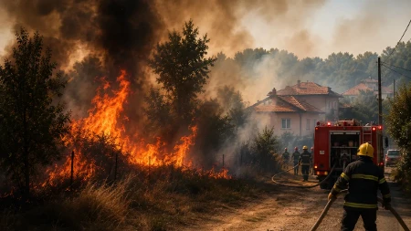 Gori kod Obrenovca! Plamen stigao nadomak kuća, gust dim prekrio Stubline