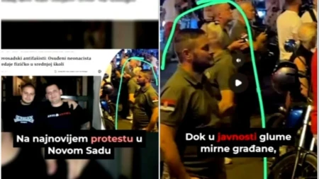 Osuđeni pripadnik „Nacionalnog stroja” na protestu blokadera: Neonacistička prošlost isplivala usred Novog Sada