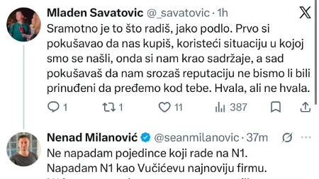 Kod blokadera potpuni kolaps: Milanović zove ljude sa N1, Savatović ga razneo — neće ni da radi sa Anom Mihajlovski