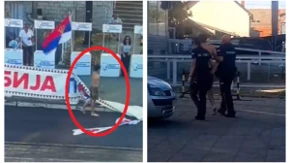 Ovo je jezivo! U naletu besа ruši i kida sve pred sobom! Gledajte šta blokaderska propaganda radi deci (VIDEO)