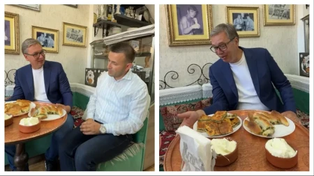 „U Novom Pazaru se ne ostaje gladan“: Vučić svratio kod Jasmina, na stolu ga sačekalo „Sve pod sač“