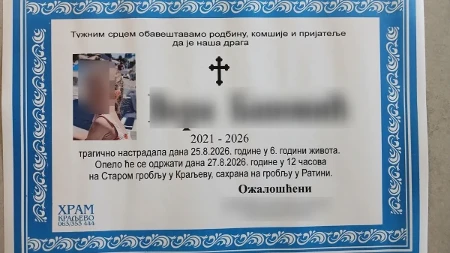 Najtužnija umrlica u Srbiji: Sutra sahrana devojčice koju je bahati vozač usmrtio u Kraljevu