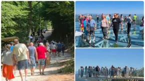 Nestvarni snimci sa Kablara! Stanu na staklo iznad ambisa, a onda pogledaju dole (VIDEO)