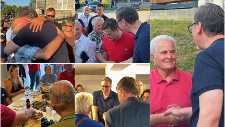 Kapija širom otvorena, kuća puna prijatelja i komšija, srce puno: Vučić sa narodom (VIDEO)