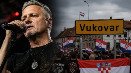 Sramota kakvu Evropa ne pamti: Ustaški simboli svetleli na nebu, Hrvati uz Tompsona slavili zločine nad Srbima!
