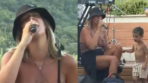 Marija Mikić bez trunke šminke zapevala pred nastup, oko nje trčkara sinčić Milija (video)