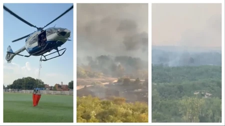 "Super puma" i "Kamov" gase vatrenu stihiju u Deliblatskoj peščari! Gledajte kako izgleda herojska borba 