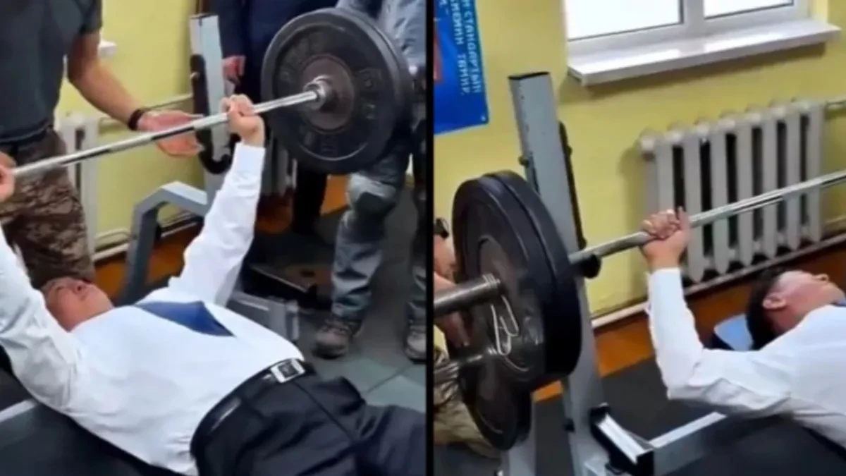Predsednik (58) skinuo sako i šokirao vojnike! Ležao na benču i podigao 100 kilograma čak 20 puta