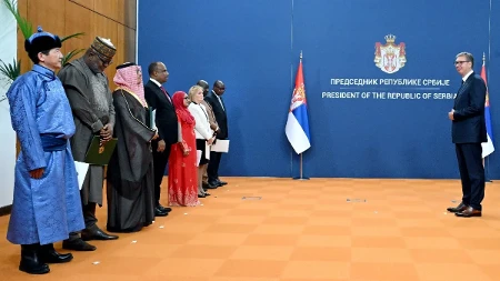 Predsednik Aleksandar Vučić juče primio akreditive novih ambasadora: Diplomate 10 država u Palati Srbija