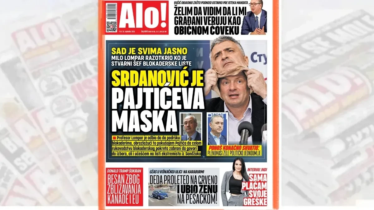 Milo Lompar razotkrio ko je stvarni šef blokaderske liste: Srdanović je Pajtićeva maska!