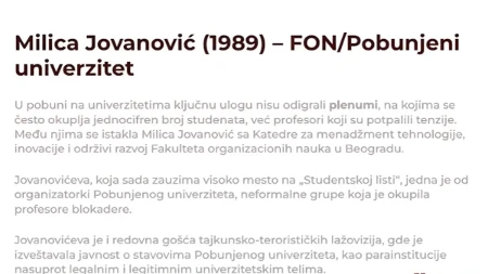  Ko su blokaderi na listi? Milica Jovanović