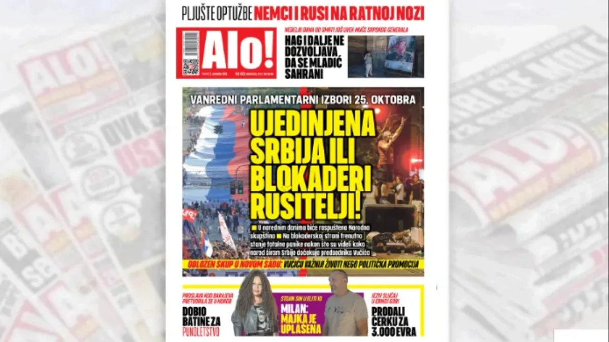 Vanredni parlamentarni izbori 25. oktobra! Ujedinjena Srbija ili blokaderi rušitelji!  
