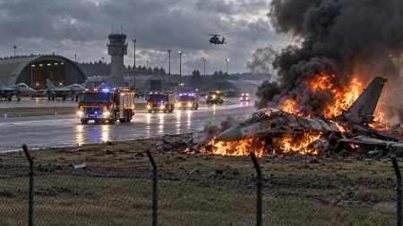 Eksplozija kod NATO baze, američki F-16 pao sa neba! Ima povređenih, još niko ne zna šta se dogodilo
