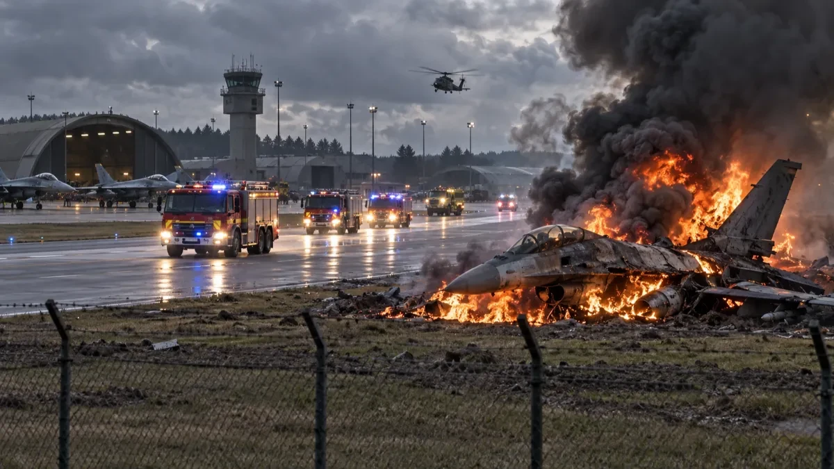 Eksplozija kod NATO baze, američki F-16 pao sa neba! Ima povređenih, još niko ne zna šta se dogodilo