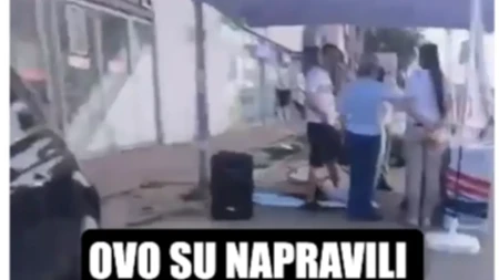 Evo šta su blokaderi napravili od dece?! Devojčice vređaju ljude na štandu SNS, sve snimaju pa beže (VIDEO)