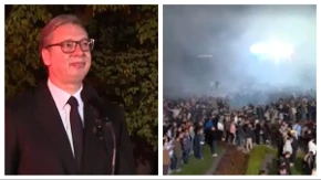 „Borba tek počinje“ Vučić se poklonio narodu ispred Predsedništva: Nismo se u fotelji rodili! I bez nje ćemo ih pobediti