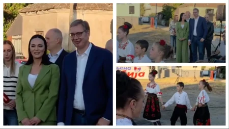 Oduševili Vučića u Miroču: Kad su ova deca zaigrala kolo, nije mogao da sakrije osmeh s lica