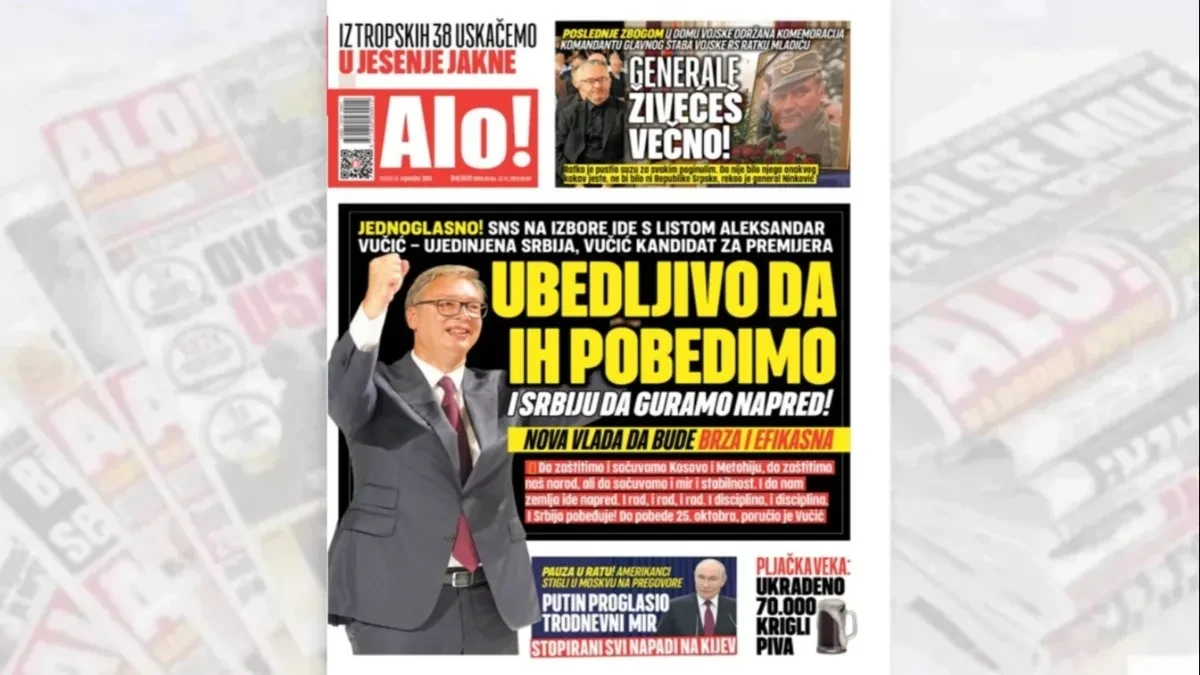 SNS na izbore ide s listom Aleksandar Vučić - Ujedinjena Srbija: Vučić kandidat za premijera