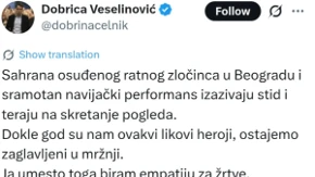Veselinović pljunuo na generala Mladića i ceo srpski narod