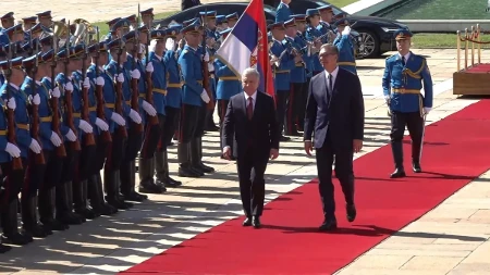 Lider Uzbekistana došao kod predsednika Vučića: Svečani doček uz najviše počasti ispred Palate Srbija (VIDEO)
